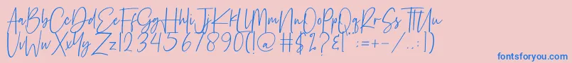 Reactin Font – Blue Fonts on Pink Background