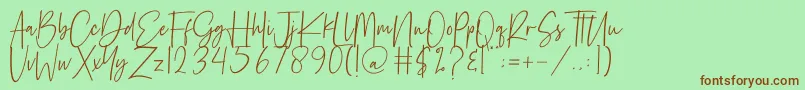 Reactin Font – Brown Fonts on Green Background