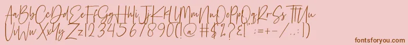 Reactin Font – Brown Fonts on Pink Background