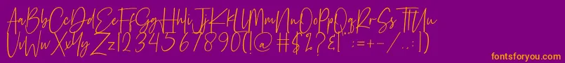 Fonte Reactin – fontes laranjas em um fundo violeta