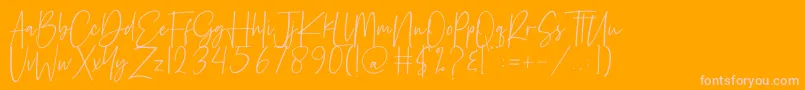 Reactin Font – Pink Fonts on Orange Background