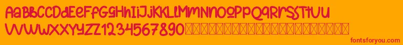 ReactivoFree-Schriftart – Rote Schriften auf orangefarbenem Hintergrund