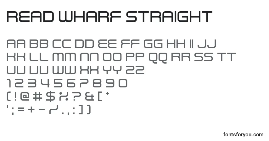 Шрифт Read Wharf Straight – алфавит, цифры, специальные символы