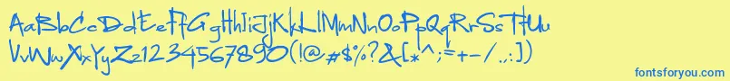 Weitere Informationen zur Readfaster-Schriftart Readfaster-Schriftart – Blaue Schriften auf gelbem Hintergrund