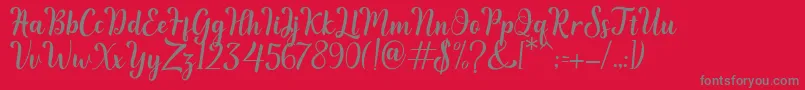 Reading-Schriftart – Graue Schriften auf rotem Hintergrund