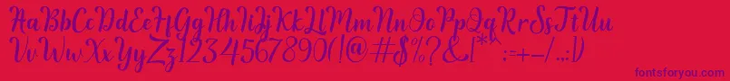 Reading Font – Purple Fonts on Red Background