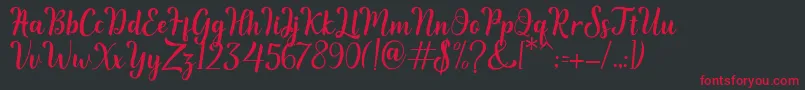 Reading Font – Red Fonts on Black Background