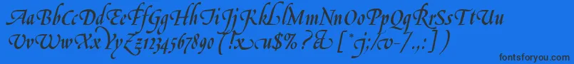 LeGriffeLetPlain.1.0 Font – Black Fonts on Blue Background