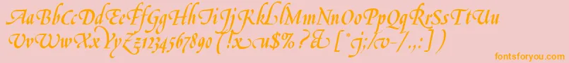 LeGriffeLetPlain.1.0 Font – Orange Fonts on Pink Background