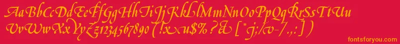 Шрифт LeGriffeLetPlain.1.0 – оранжевые шрифты на красном фоне