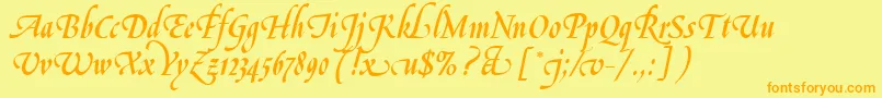 LeGriffeLetPlain.1.0-Schriftart – Orangefarbene Schriften auf gelbem Hintergrund