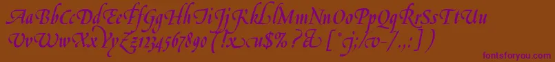 LeGriffeLetPlain.1.0-fontti – violetit fontit ruskealla taustalla