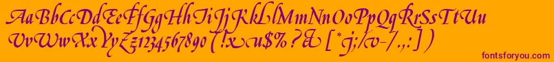 LeGriffeLetPlain.1.0 Font – Purple Fonts on Orange Background