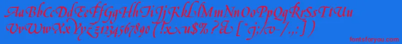 Шрифт LeGriffeLetPlain.1.0 – красные шрифты на синем фоне