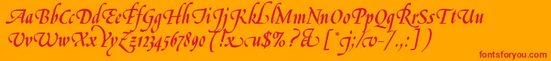 LeGriffeLetPlain.1.0 Font – Red Fonts on Orange Background
