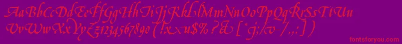 LeGriffeLetPlain.1.0 Font – Red Fonts on Purple Background