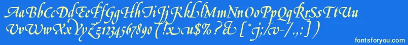 LeGriffeLetPlain.1.0 Font – Yellow Fonts on Blue Background