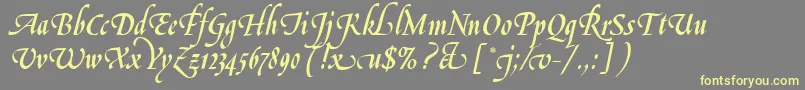 Weitere Informationen zur LeGriffeLetPlain.1.0-Schriftart LeGriffeLetPlain.1.0-Schriftart – Gelbe Schriften auf grauem Hintergrund