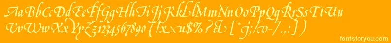 LeGriffeLetPlain.1.0-Schriftart – Gelbe Schriften auf orangefarbenem Hintergrund