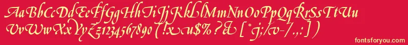 LeGriffeLetPlain.1.0-Schriftart – Gelbe Schriften auf rotem Hintergrund