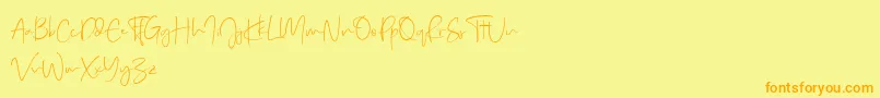 Real Kindly Demo-Schriftart – Orangefarbene Schriften auf gelbem Hintergrund