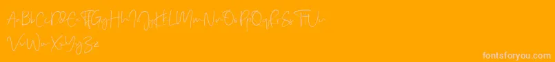 Real Kindly Demo-Schriftart – Rosa Schriften auf orangefarbenem Hintergrund
