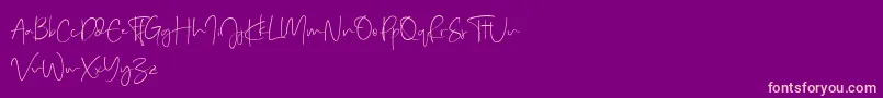 Real Kindly Demo Font – Pink Fonts on Purple Background