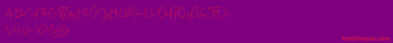 Real Kindly Demo Font – Red Fonts on Purple Background