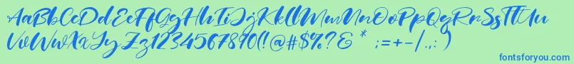 Real Miami Font – Blue Fonts on Green Background