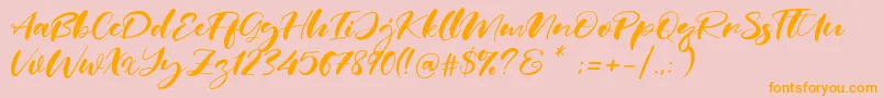 Real Miami Font – Orange Fonts on Pink Background