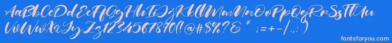 Real Miami Font – Pink Fonts on Blue Background