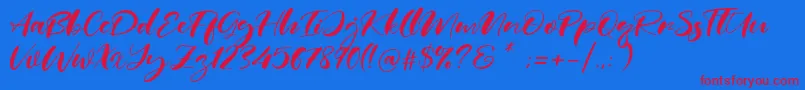 Real Miami Font – Red Fonts on Blue Background