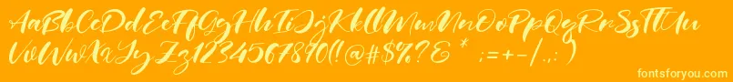 Real Miami Font – Yellow Fonts on Orange Background