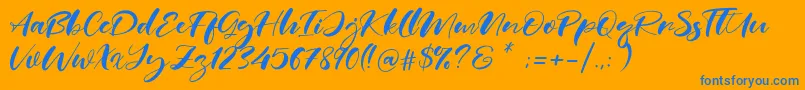 Real Miami Font – Blue Fonts on Orange Background