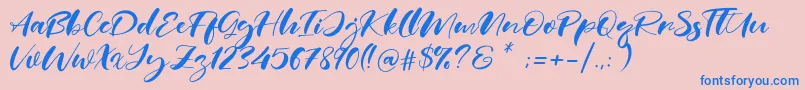 Real Miami Font – Blue Fonts on Pink Background