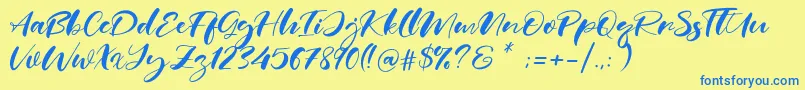 Real Miami Font – Blue Fonts on Yellow Background