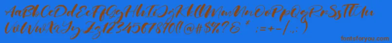 Real Miami Font – Brown Fonts on Blue Background