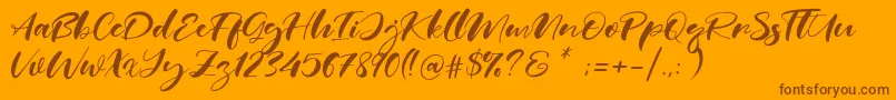Real Miami Font – Brown Fonts on Orange Background