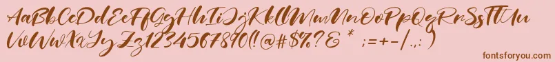 Real Miami Font – Brown Fonts on Pink Background