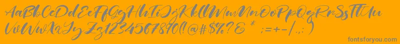 Real Miami Font – Gray Fonts on Orange Background