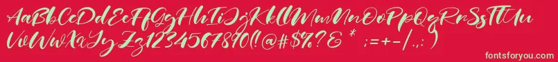 Real Miami Font – Green Fonts on Red Background