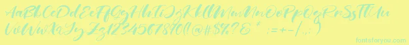 Real Miami Font – Green Fonts on Yellow Background