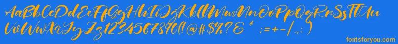 Real Miami Font – Orange Fonts on Blue Background