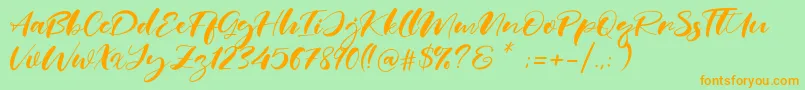 Real Miami Font – Orange Fonts on Green Background