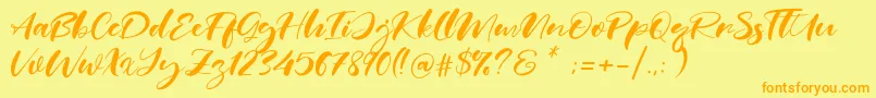 Real Miami Font – Orange Fonts on Yellow Background