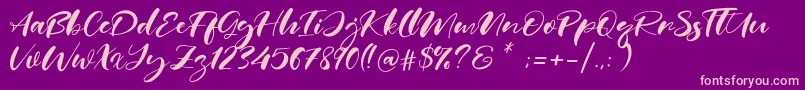 Real Miami Font – Pink Fonts on Purple Background