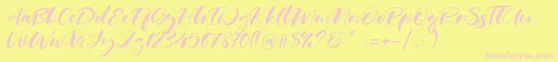 Real Miami Font – Pink Fonts on Yellow Background