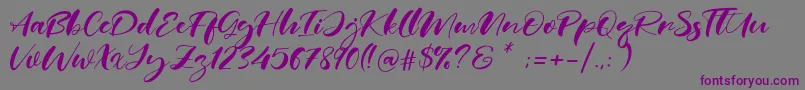 Real Miami Font – Purple Fonts on Gray Background
