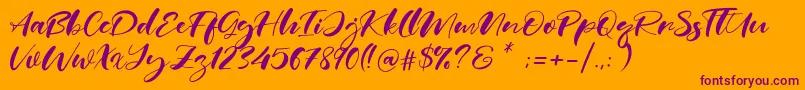 Real Miami Font – Purple Fonts on Orange Background