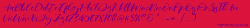 Real Miami Font – Purple Fonts on Red Background